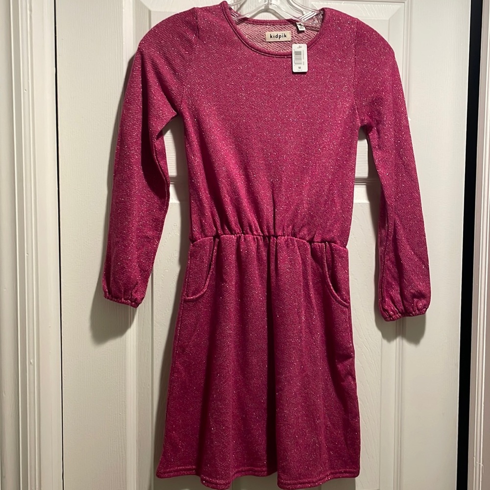 NWT Girls Kidpik Sparkling Pink Dress Size 10